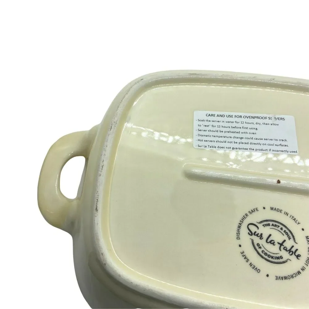 Sur La Table Casserole Serving Plate Beige Dishwasher Safe Fall Floral 13